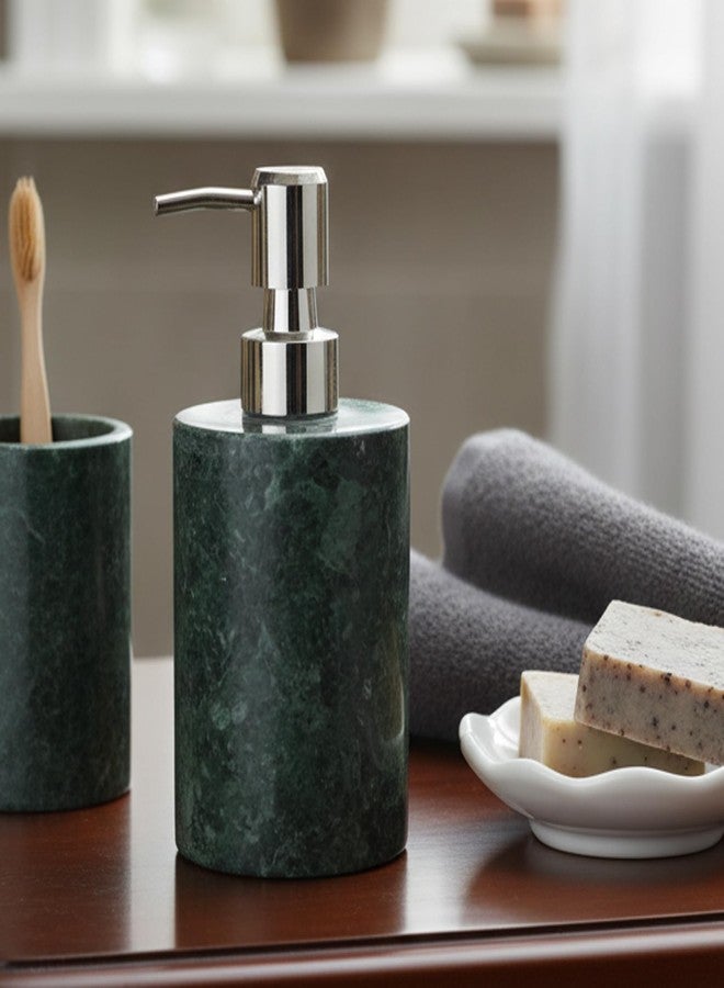 KLEO Soap Dispenser Lotion Dispenser - Made of Natural Stone - Luxury Bathroom Accessories Bath Set (Green) - Image 2